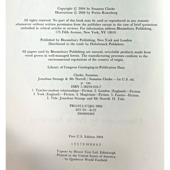 Jonathan Strange & Mr Norrell by Susanna Clarke First Edition Hardcover - Picture 6 of 9